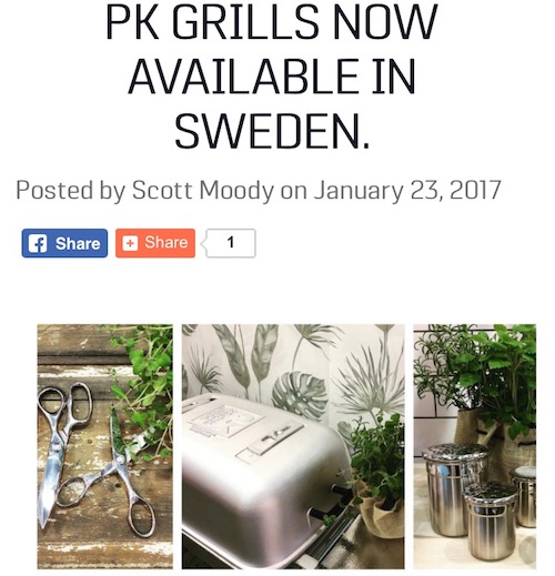 PK GRILLS NOW AVAILABLE IN SWEDEN